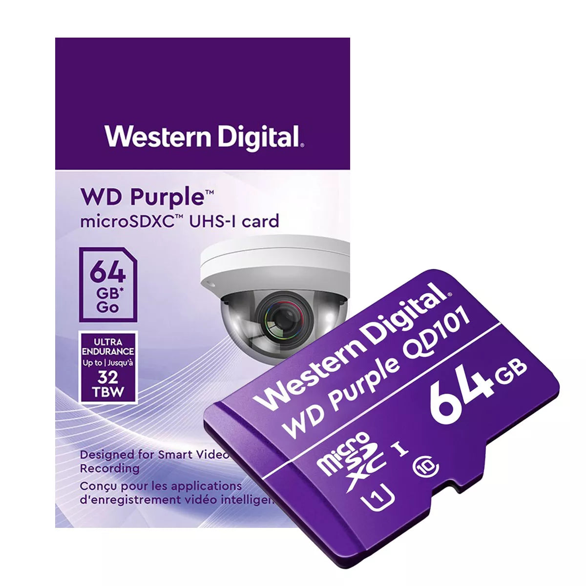 WDD064G1P0C MICROSD WD PURPLE CLASE 10 64GB PARA VIDEOVIGILANCIA