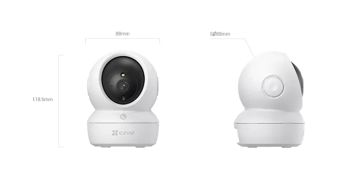 CAMARA HOGAR  WIFI 3MP WIFI 360° ALARMA  10mIR AUDIO BIDIRECCIONAL  SEGUIMIENTO INTELIGENTE PUERTO DE RED SLOT MICRO SD 512 GB, BOTON DE LLAMADAS, VISION NOCTURNA A COLOR EZVIZ - H6C PRO
