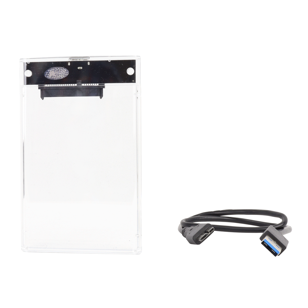 Caja SATA 2.5" USB 3.0 Transparente Para Discos SSD/HDD - COD. 11288