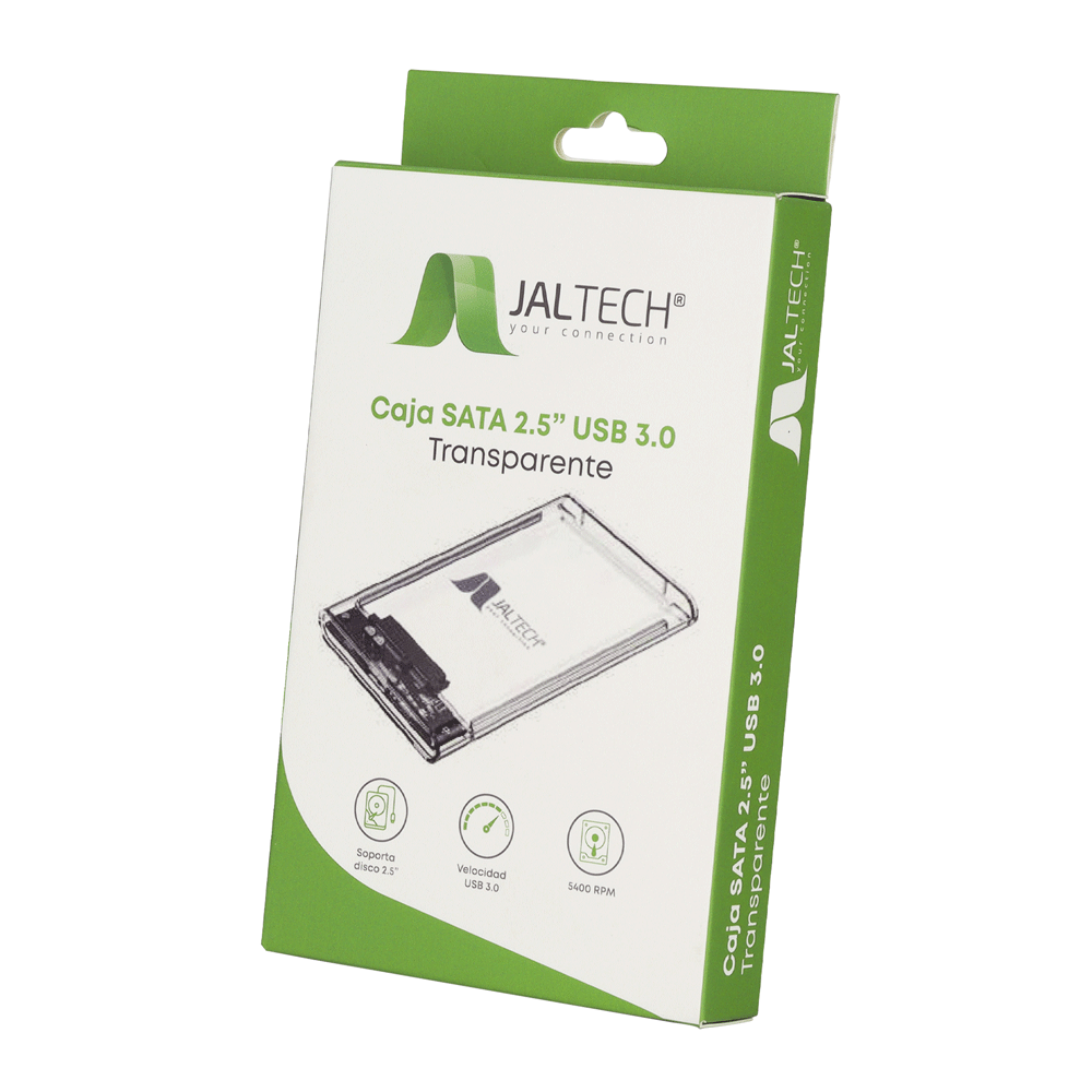 Caja SATA 2.5" USB 3.0 Transparente Para Discos SSD/HDD - COD. 11288