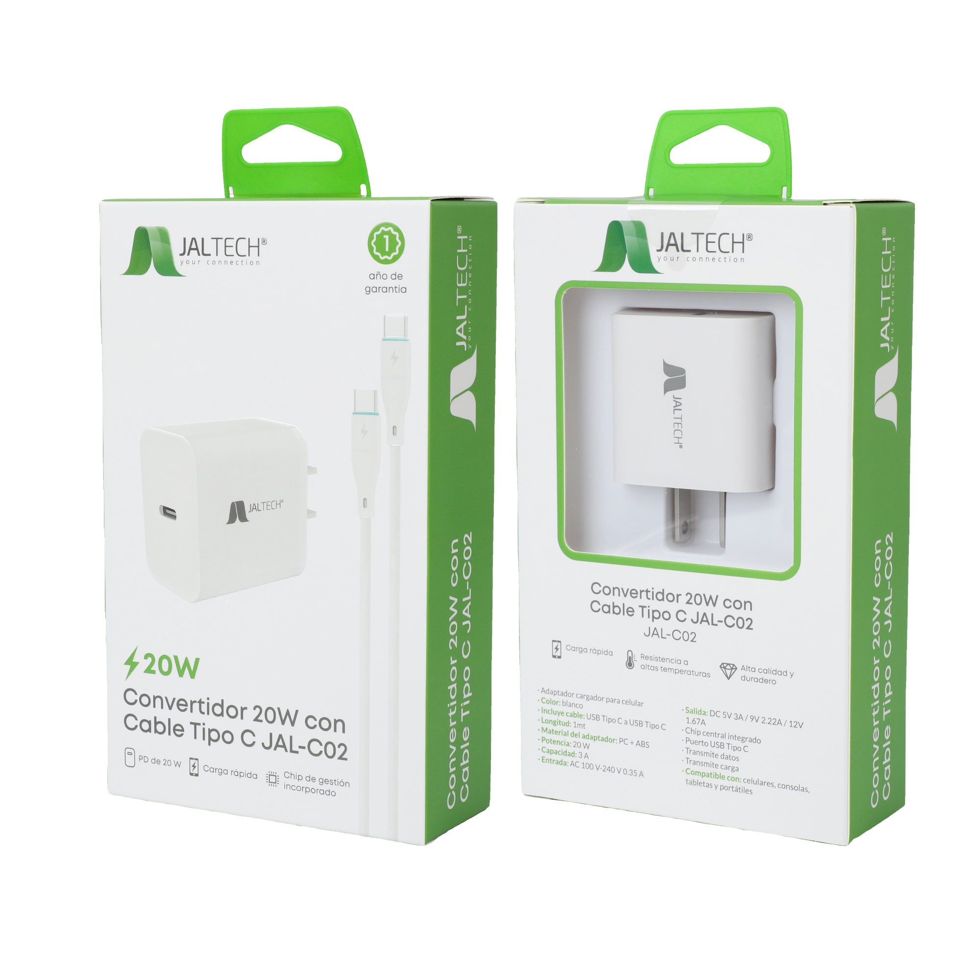 Cargador 20W PD con Cable Tipo C – JAL‑T46 COD. 30635