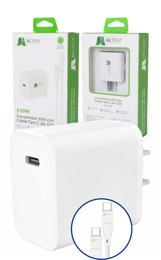 Cargador 20W PD con Cable Tipo C – JAL‑T46 COD. 30635
