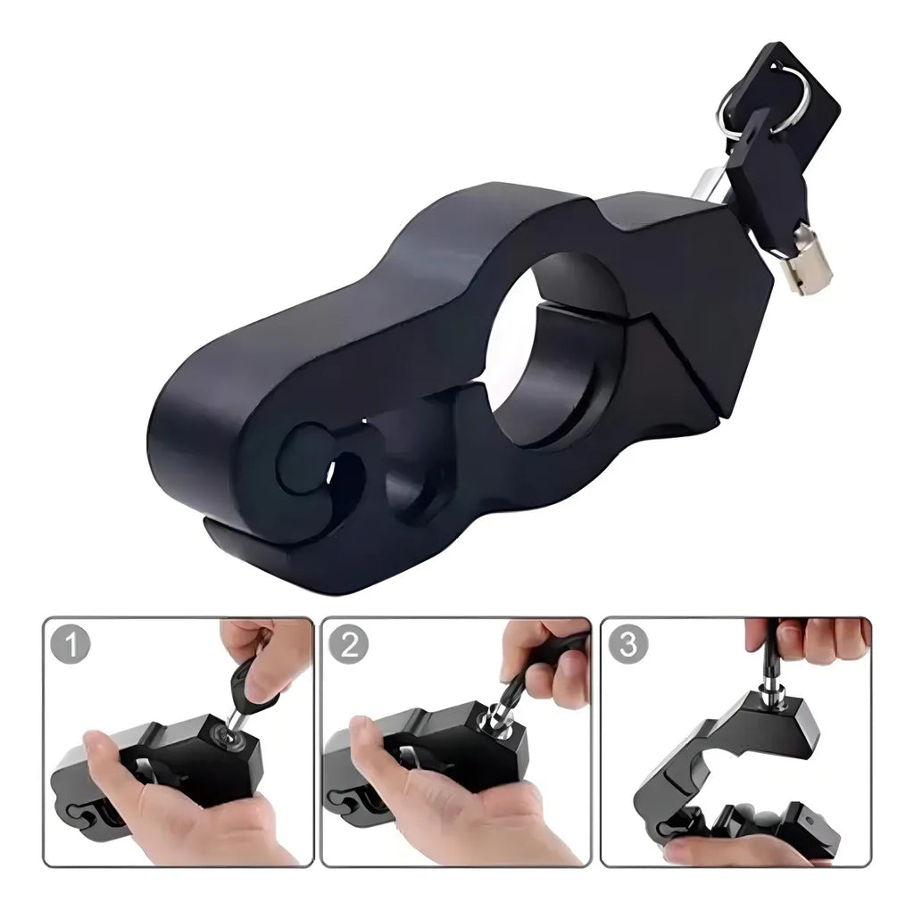Bloqueo de Manillar para Moto – Antirrobo Visible y Efectivo (Azul, Negro, Rojo, Dorado)