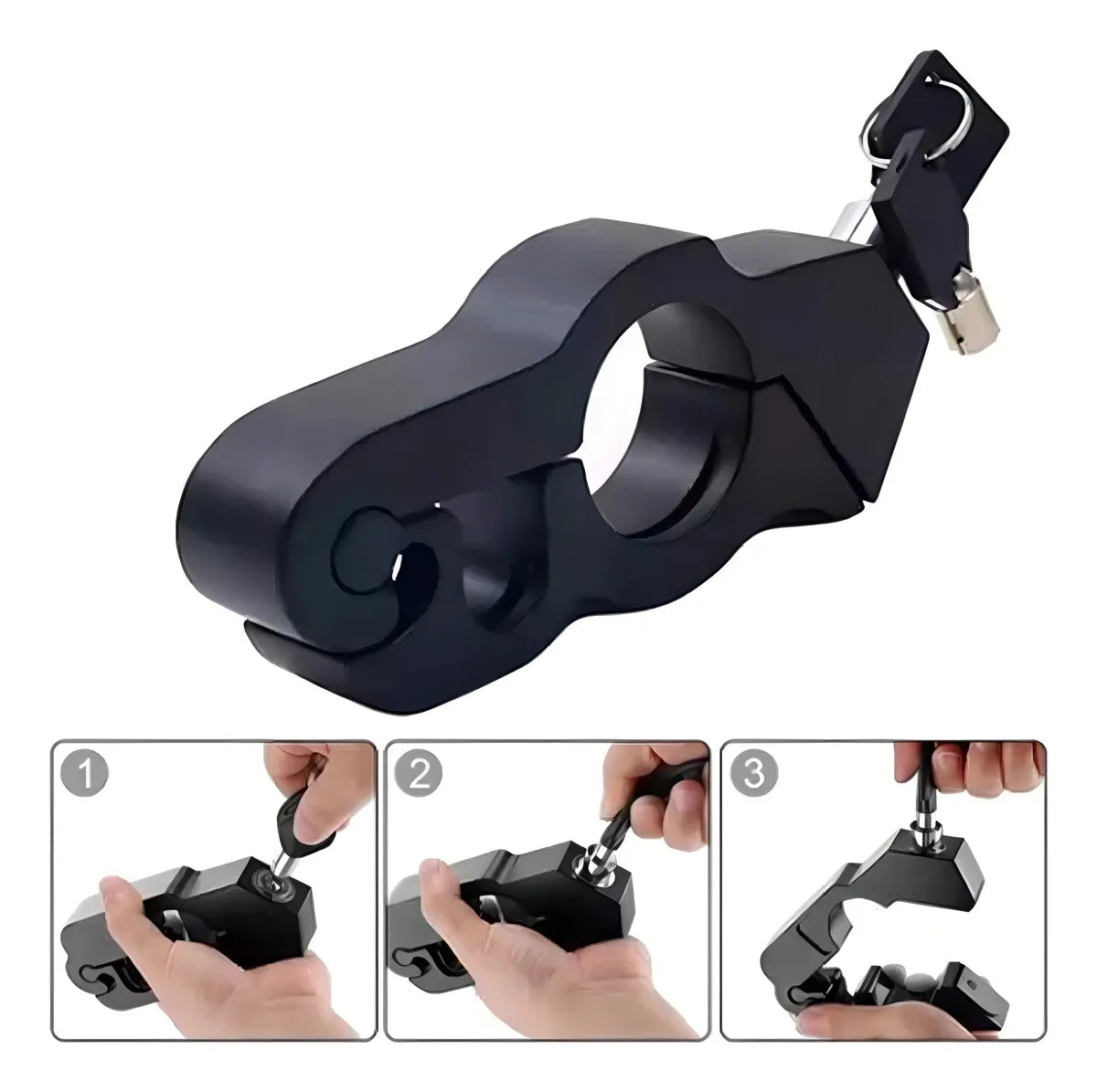 Bloqueo de Manillar para Moto – Antirrobo Visible y Efectivo (Azul, Negro, Rojo, Dorado)