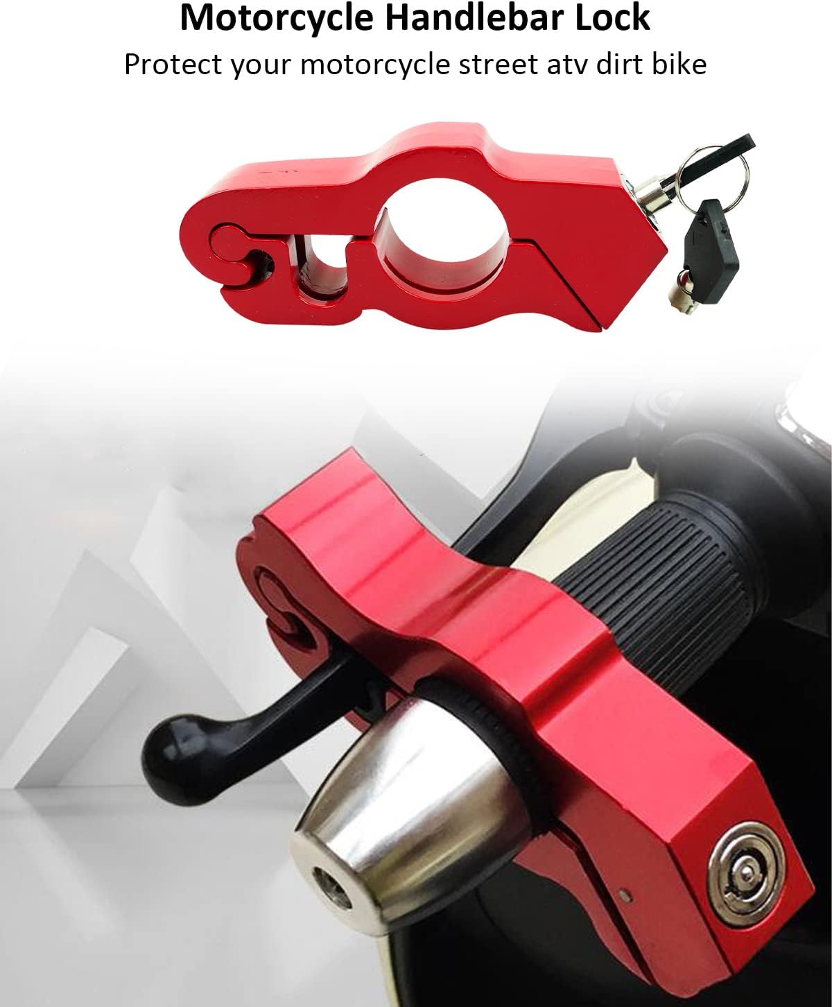 Bloqueo de Manillar para Moto – Antirrobo Visible y Efectivo (Azul, Negro, Rojo, Dorado)