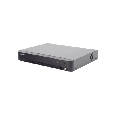 DVR 4 MEGAPIXEL  8 CANALES TURBOHD + 4 CANALES IP 1 BAHÍA DE DISCO DURO AUDIO POR COAXITRONACUSENSE EVITA FALSAS ALARMAS  - iDS-7208HQHI-M1/XT(STD)