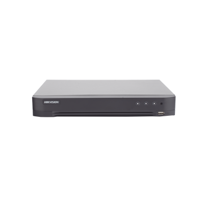 DVR 4 MEGAPIXEL  8 CANALES TURBOHD + 4 CANALES IP 1 BAHÍA DE DISCO DURO AUDIO POR COAXITRONACUSENSE EVITA FALSAS ALARMAS  - iDS-7208HQHI-M1/XT(STD)