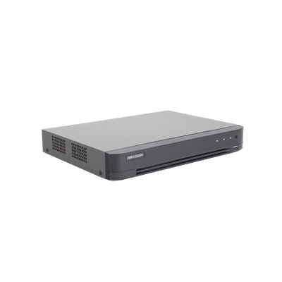 DVR 4 MEGAPIXEL  8 CANALES TURBOHD + 4 CANALES IP 1 BAHÍA DE DISCO DURO AUDIO POR COAXITRONACUSENSE EVITA FALSAS ALARMAS  - iDS-7208HQHI-M1/XT(STD)