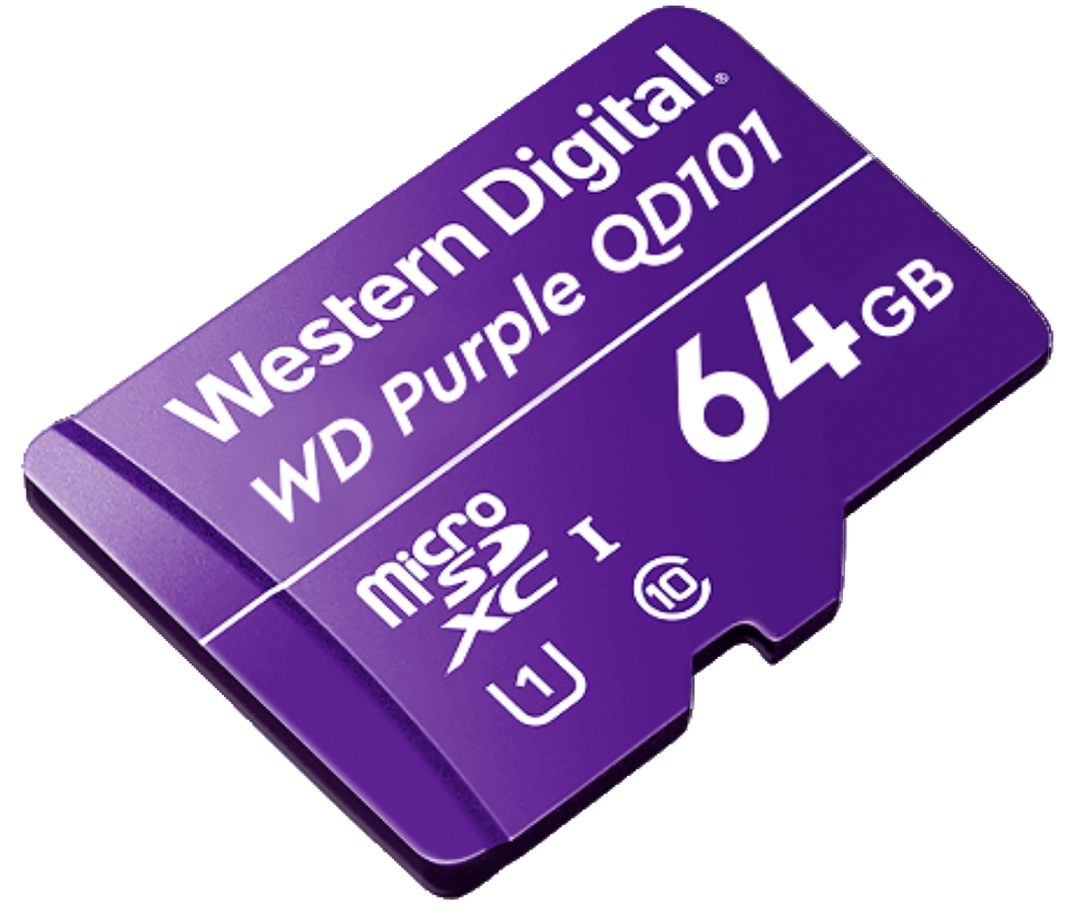 WDD064G1P0C MICROSD WD PURPLE CLASE 10 64GB PARA VIDEOVIGILANCIA