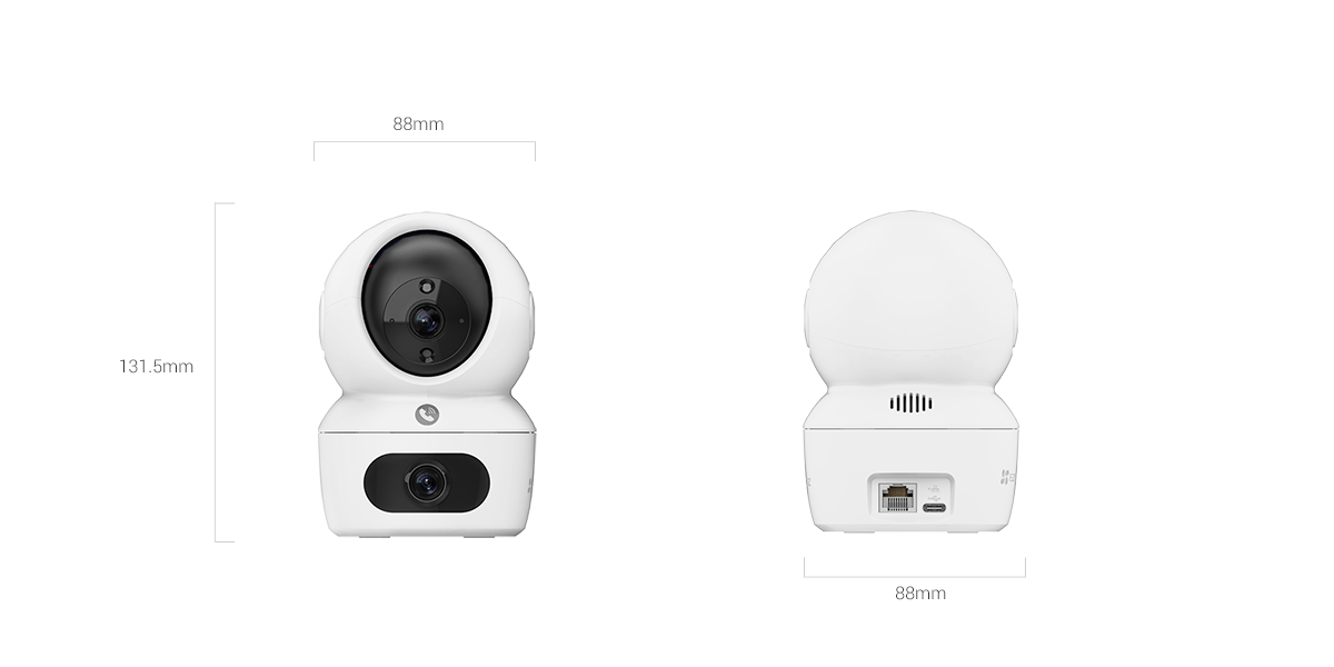 CAMARA WIFI DOBLE LENTE H7C PT 4MP , LENTE FIJO GRAN ANGULAR 4 MP, CONEXIÓN TIPO C, AUDIO BIDIRECCIONAL, MULTILENGUAJE, COMPRESION H.265, Admite Wi-Fi 6 (2.4 / 5 GHz), VISION NOCTURNA A COLOR, PATRULLAJE AUTOMATICO, BOTON DE LLAMADA