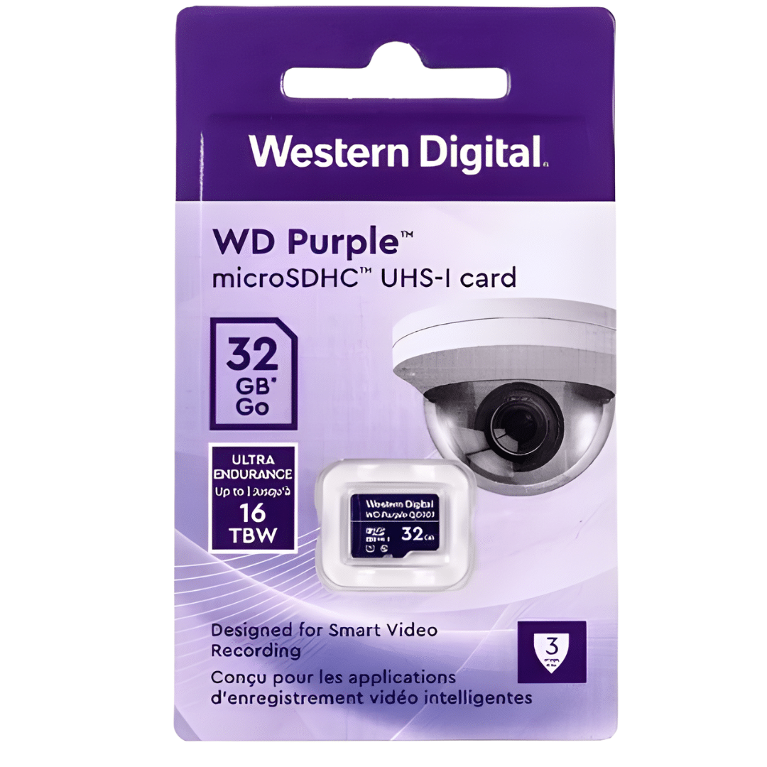 WDD032G1P0C MICROSD WD PURPLE CLASE 10 32GB PARA VIDEOVIGILANCIA